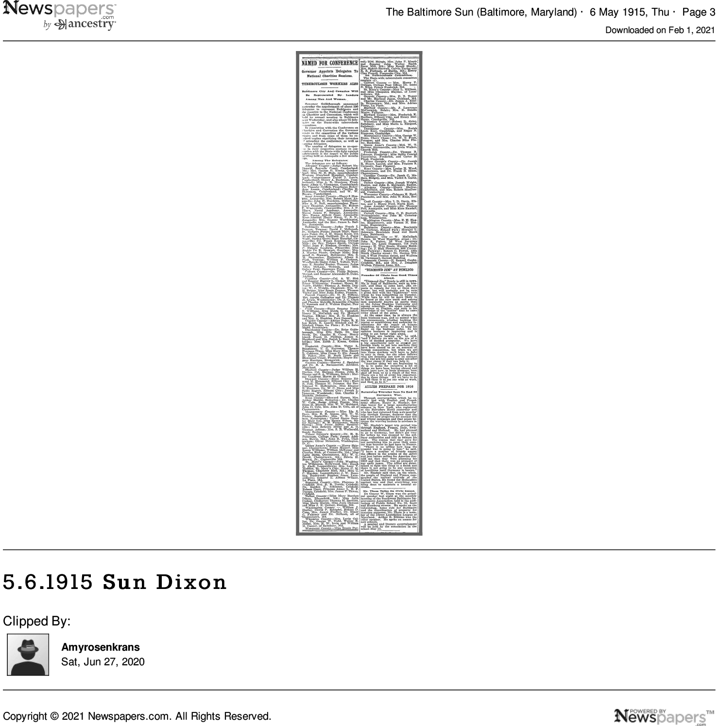 5.6.1915 Sun Dixon - Newspapers.com