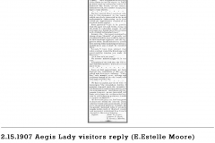 2.15.1907 Aegis Lady visitors reply (E.Estelle Moore) - Newspapers.com