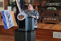 Maria Darby, President, MWHC Board of Directors at the Laura L. Byrne historical marker event in Ellicott City
