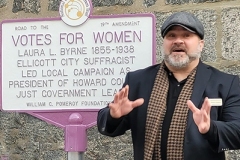 Shawn Gladden, Executive Director, Howard Historical Society and Museum, Nov 2021, dedication of Laura L. Byrne historical marker