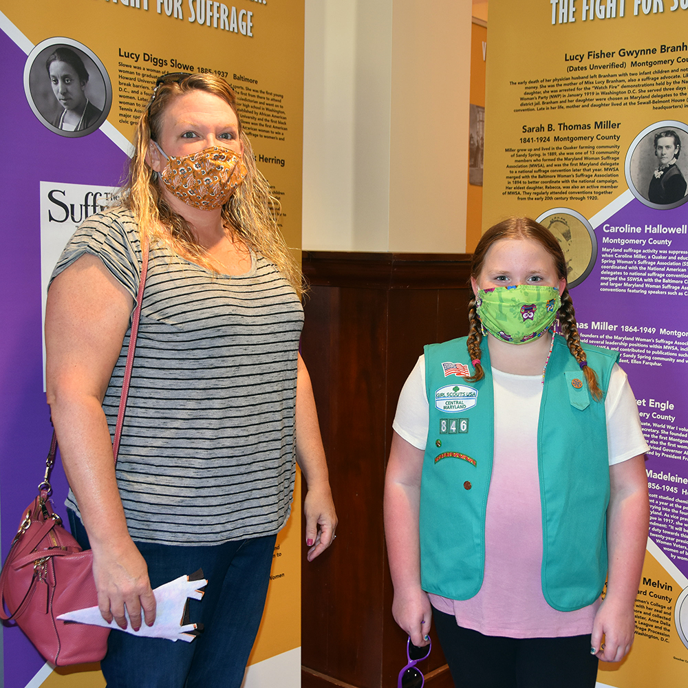 A girl scout and her mother at Havre de grace's event