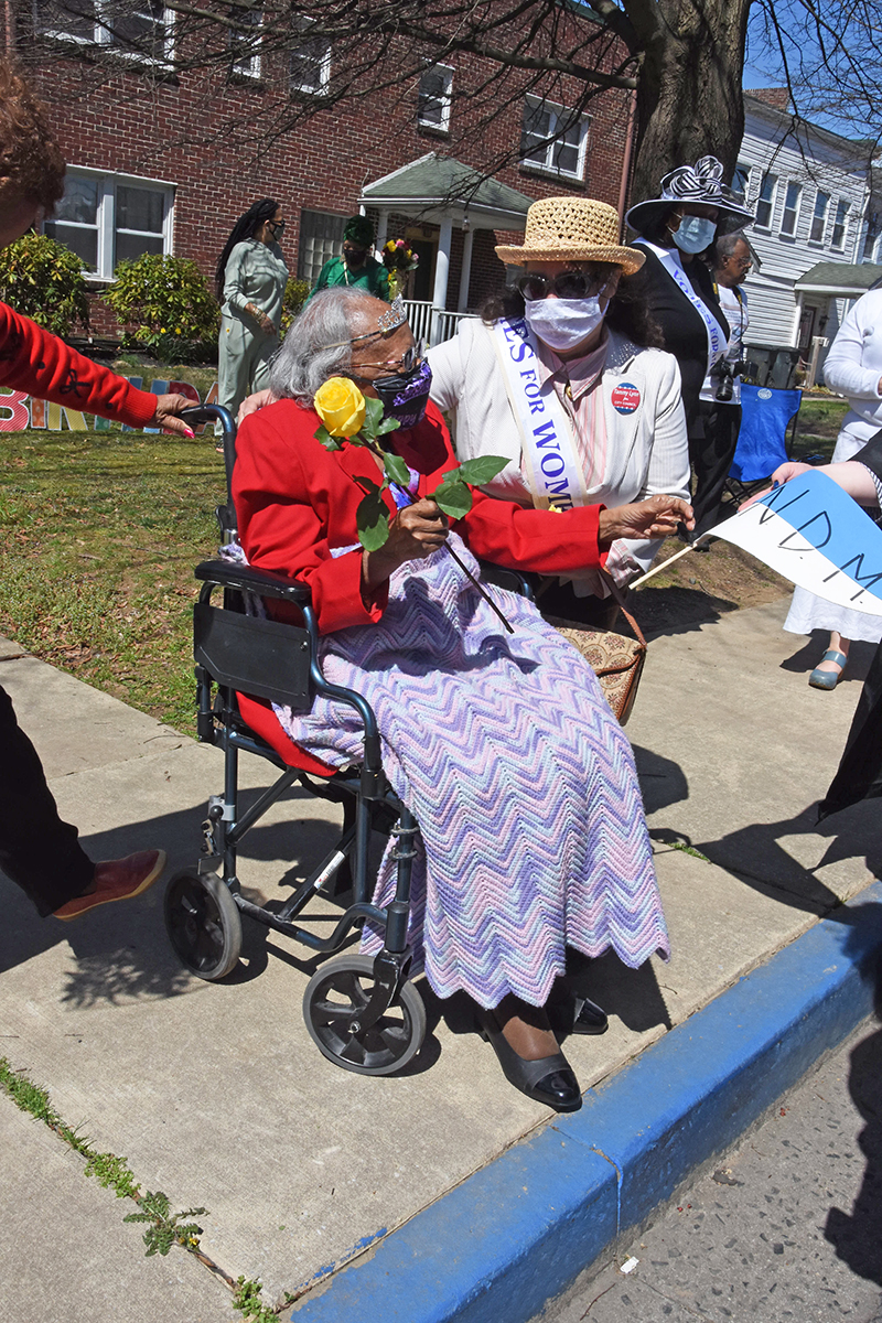 During the parade the crowd stopped along Union Avenue to sing happy birthday to resident Mabel Hart, who was turning 102.