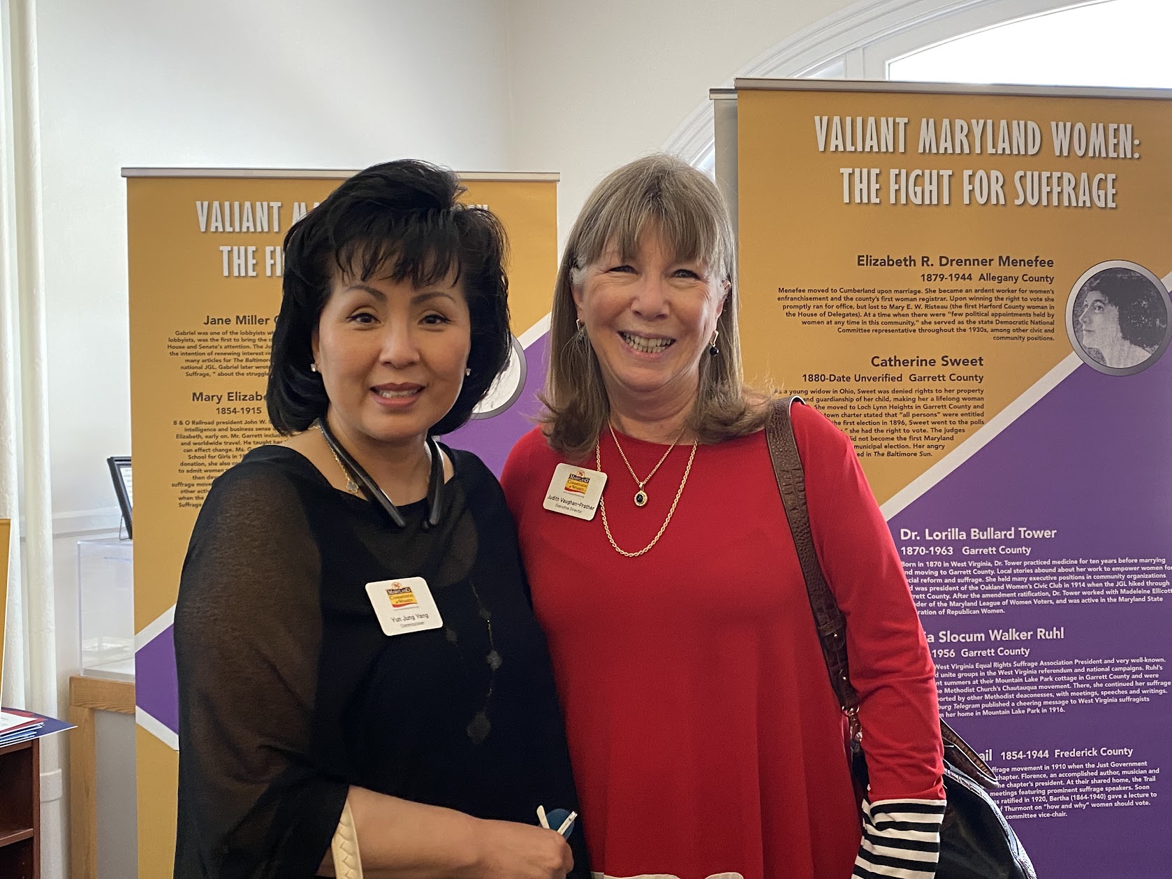 Maryland Commission for Women Chair Yun Jung Yang with Maryland Commission for Women Executive Director Judith Vaughan-Prather