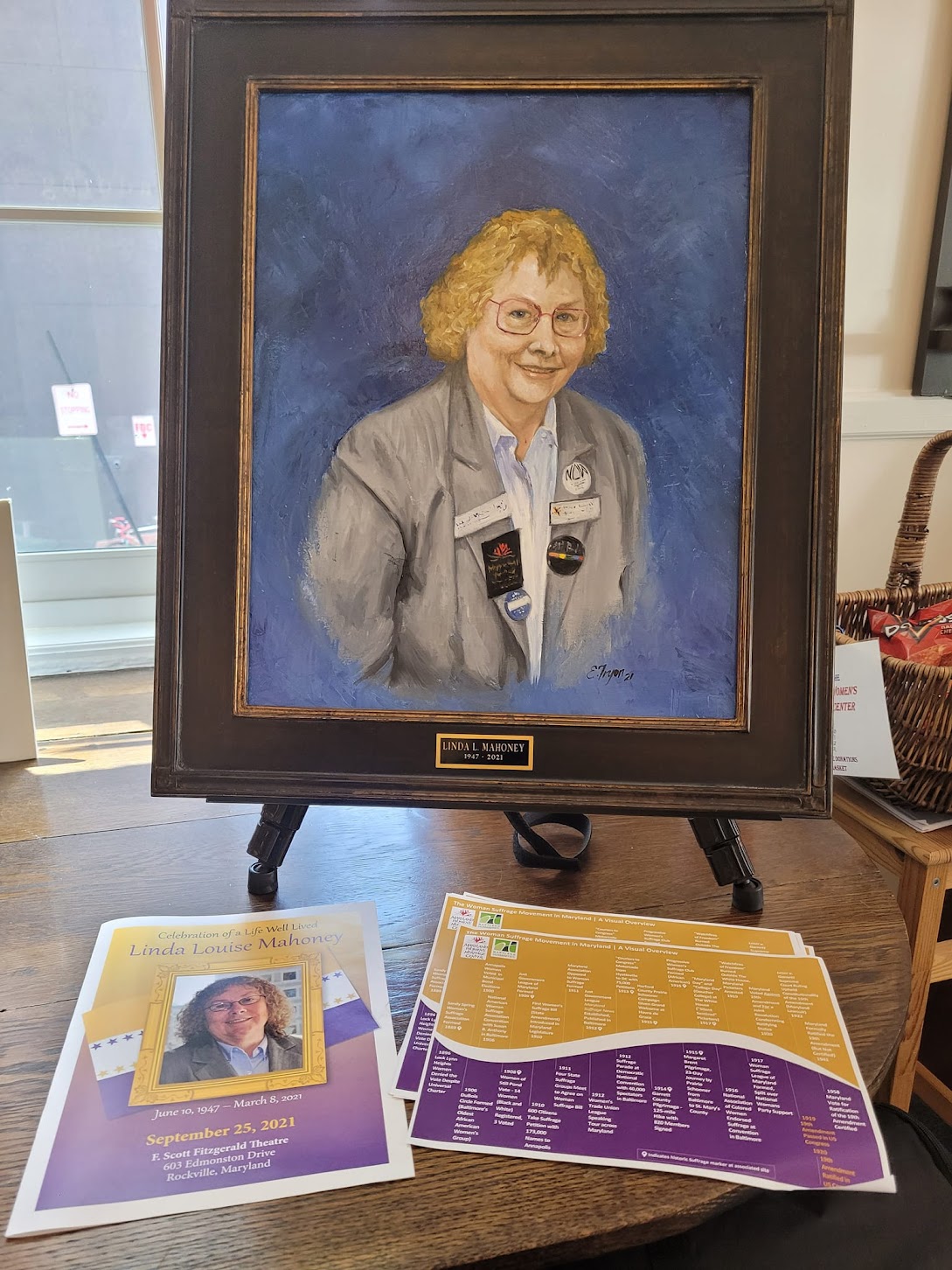 Painting of late Founding Mother Linda Mahoney.