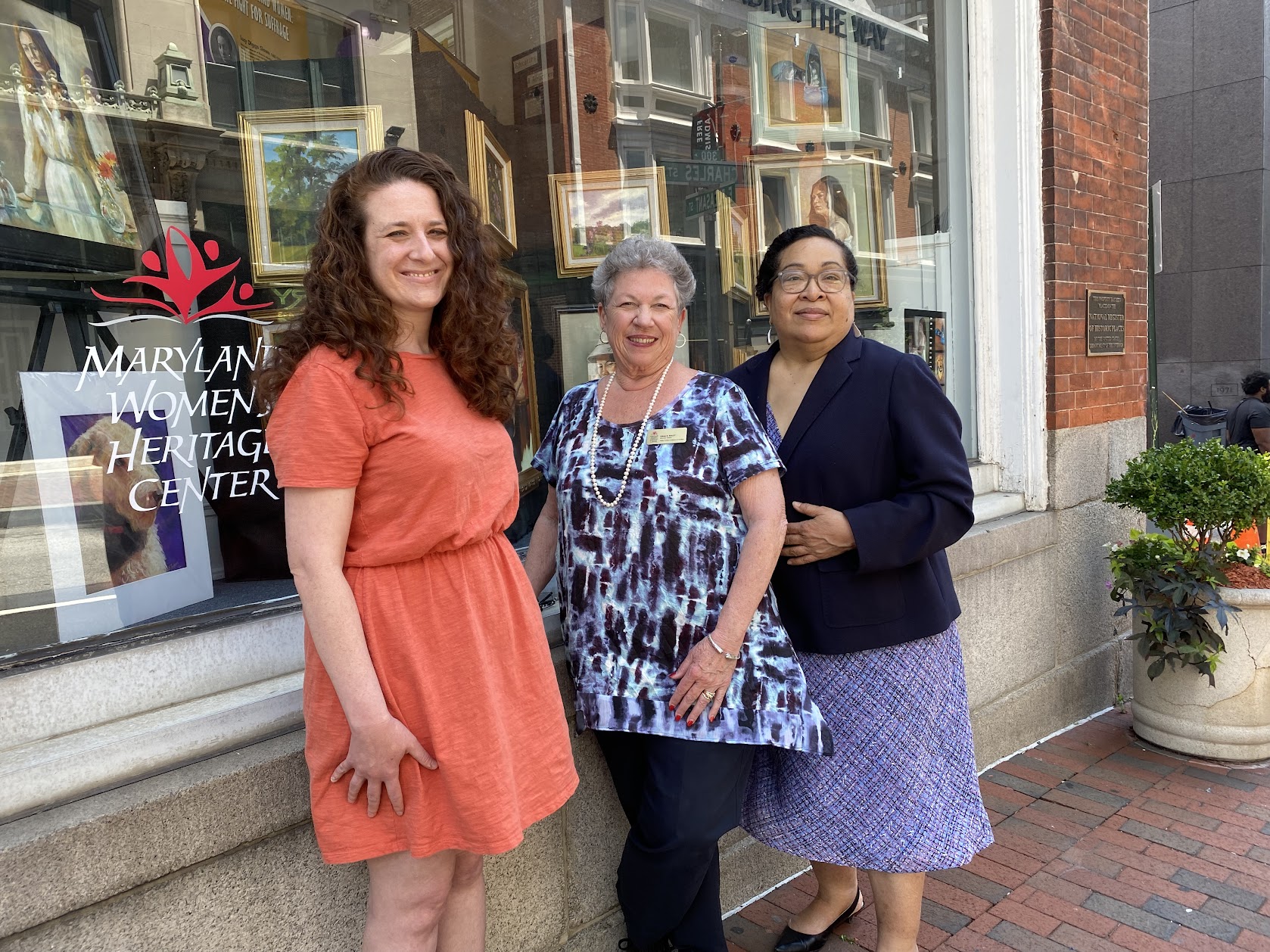 (l to r) Sarah Weissman (Maryland Humanities), MWHC Executive Director Diana M. Bailey and MWHC volunteer Jean Thompson