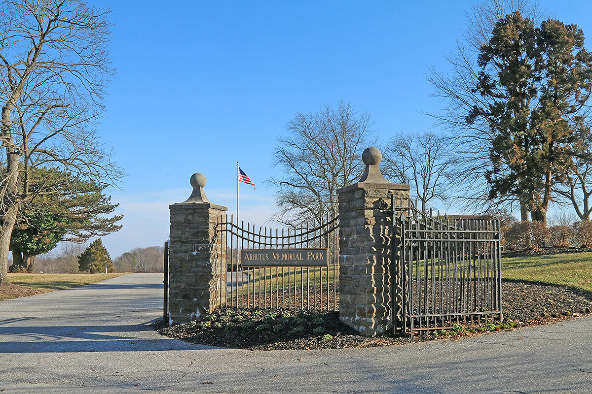 stone Entrance gate to Arbutus Memorial Park 