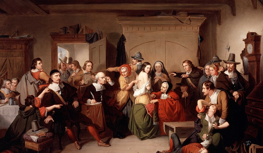 This painting by T. H. Matteson depicts the trial of a woman accused of witchcraft. It was inspired by the Salem Witch Trials. Image Source: Wikipedia.