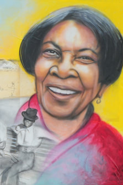 Mrs. Bonner image edited from a mural erected in honor of her role in Ocean City history
